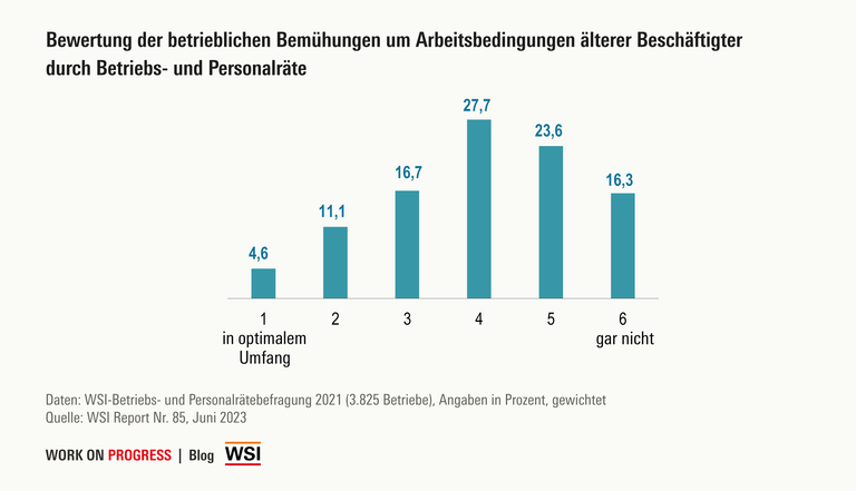 Einschätzung der Beschäftigungsbedingungen für Ältere