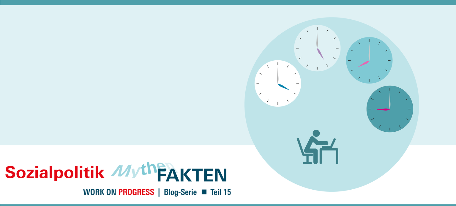 Uhren, deren Zeiger auf 17 19 20 21  Uhr zeigen, und eine Person am Schreibtisch