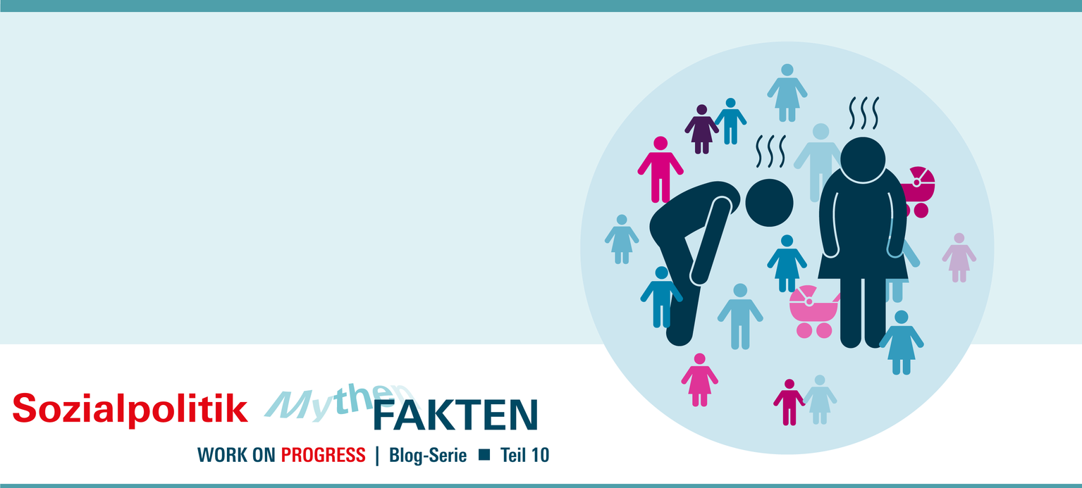 Figuren stellen überlastetes Kitapersonal mit Kindern im Hintergrund dar.