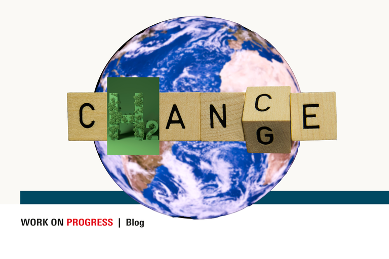 Weltkugel Wasserstoff-Symbol Chance Change