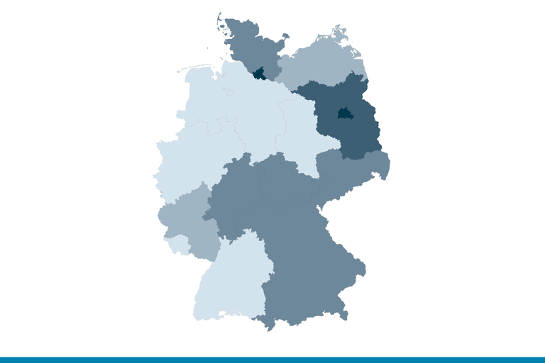 Karte mit Anteilen Solo-Selbständiger nach Bundesländern