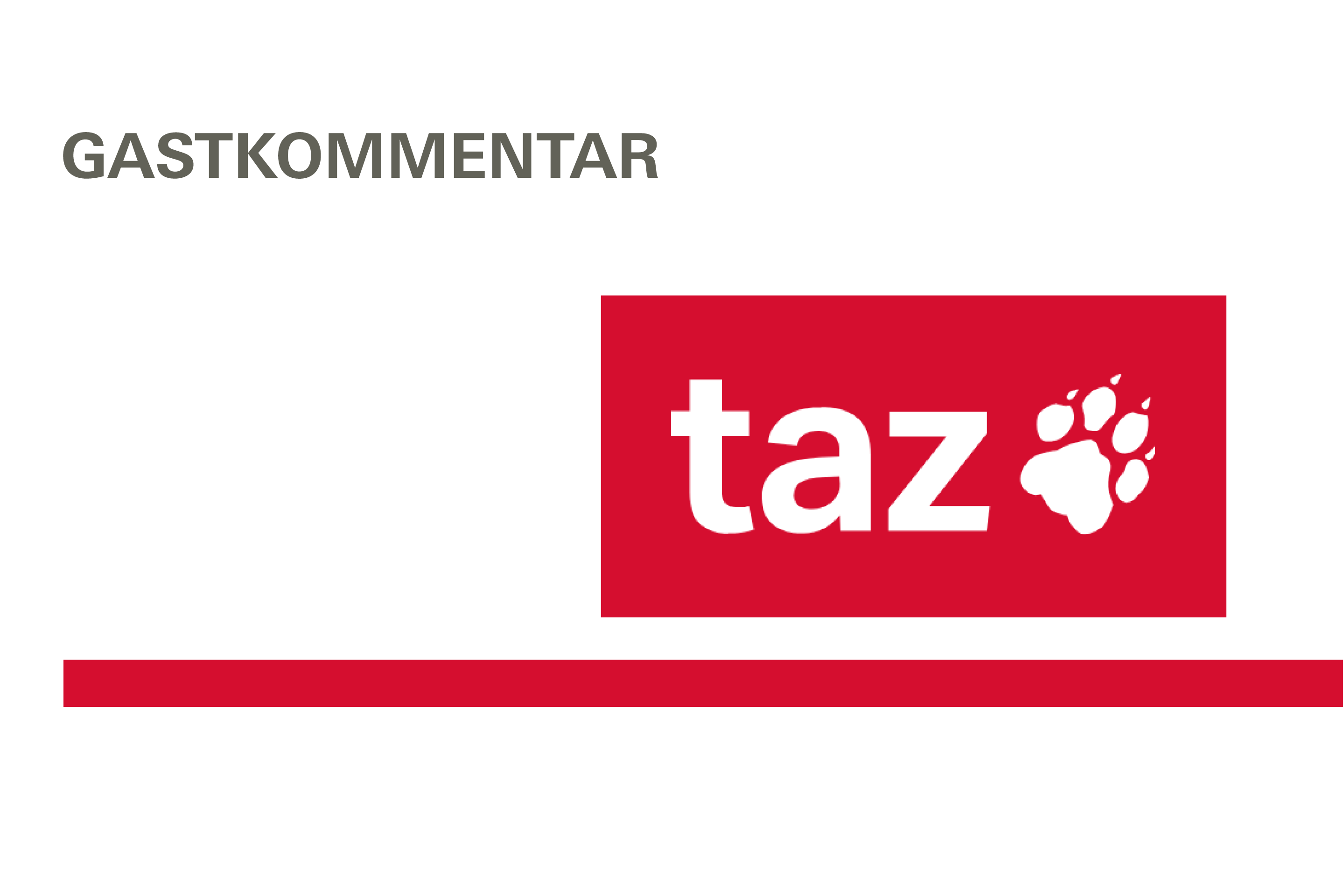 Logo der Zeitung taz und Beschriftung 'Gastkommentar'