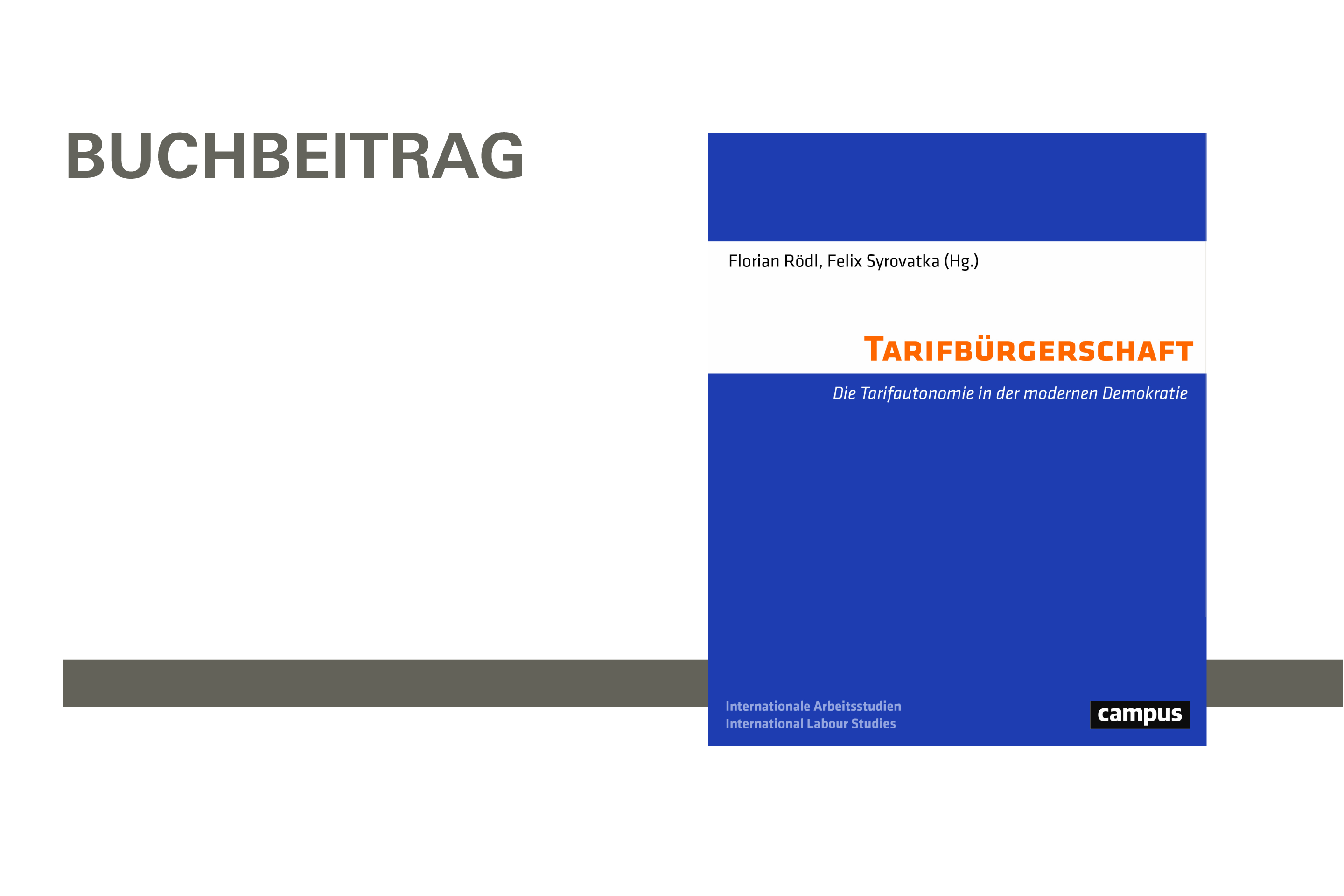 Cover des Buches Tarifbürgerschaft, herausgegeben von  Florian Rödl und Felix Syrovatka