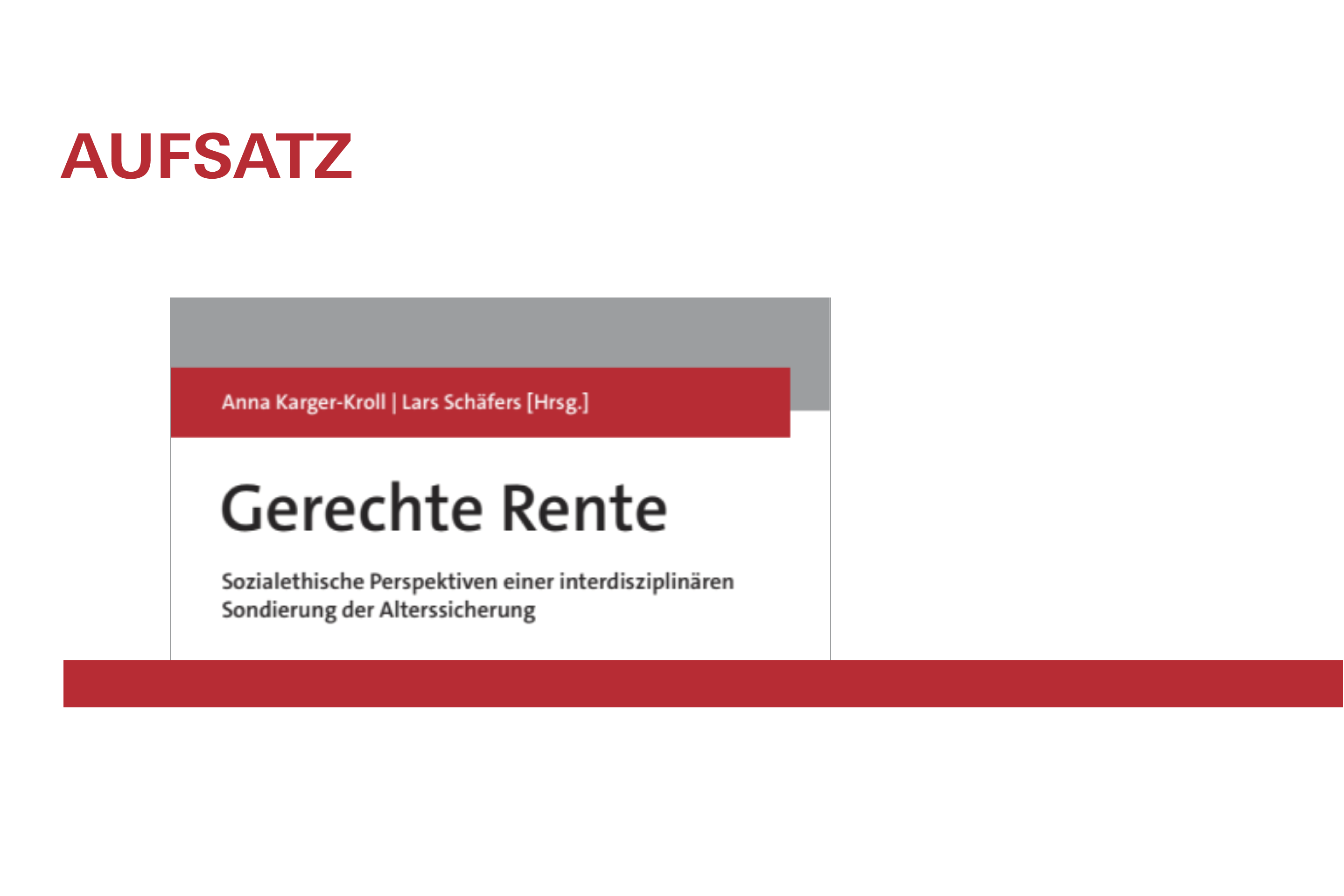 Ausschnitt aus dem Cover des neuen Sammelbandes 'Gerechte Rente'