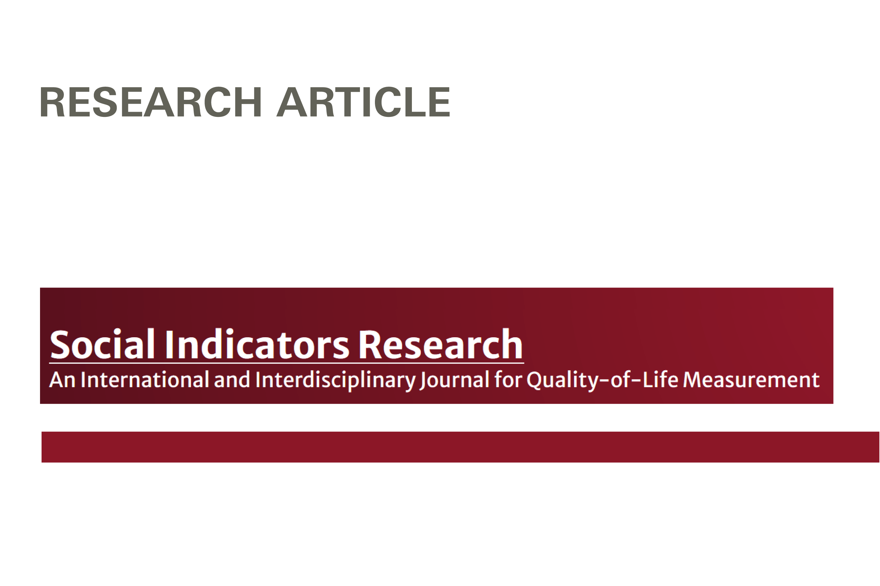 Social Indicators Research journal